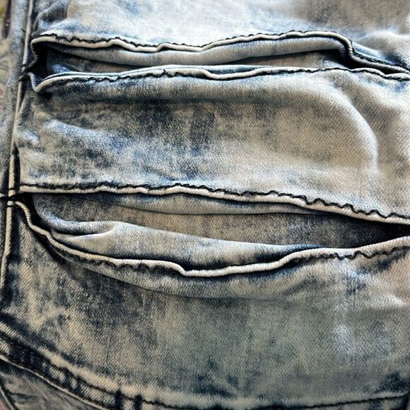 CJ Black Premium Moto biker Skinny Flex Acid Washed Super soft - Picture 11 of 11